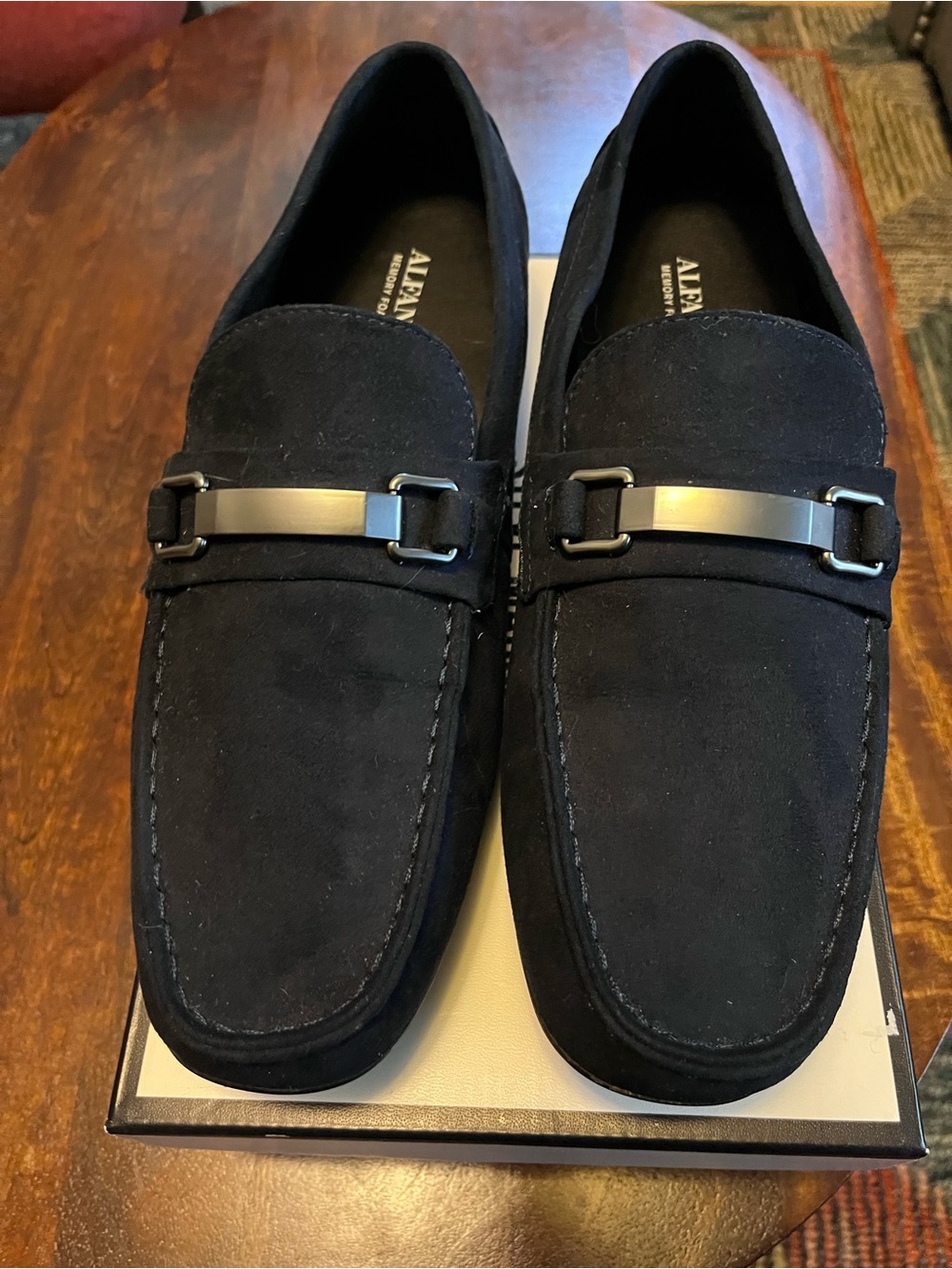 Alfani Black Suede Bit-Trim Slip-On Loafers